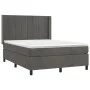 Box spring bed with mattress and LED dark gray velvet 140x200 cm by , Beds and slatted bases - Ref: Foro24-3139566, Price: 47...
