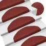 Alfombrilla de escaleras 15 uds tela punzonada 65x21x4 cm rojo de vidaXL, Alfombrillas para escalones - Ref: Foro24-132700, P...
