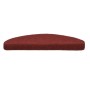 Alfombrilla de escaleras 15 uds tela punzonada 65x21x4 cm rojo de vidaXL, Alfombrillas para escalones - Ref: Foro24-132700, P...