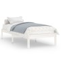 Estructura de cama madera maciza individual blanco 75x190 cm de , Camas y somieres - Ref: Foro24-809978, Precio: 61,42 €, Des...