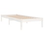 Estructura de cama madera maciza individual blanco 75x190 cm de , Camas y somieres - Ref: Foro24-809978, Precio: 61,42 €, Des...