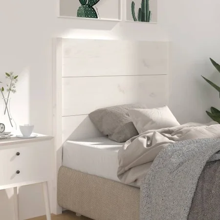 Cabecero madera maciza de pino blanco 106x4x100 cm de , Cabeceros y pies de cama - Ref: Foro24-818706, Precio: 65,46 €, Descu...