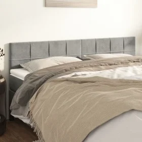 Kopfteile 2 Einheiten aus hellgrauem Samt 80x5x78/88 cm von , Kopf- und Fußteile - Ref: Foro24-346068, Preis: 73,23 €, Rabatt: %