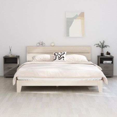 Mesitas noche 2 uds HAMAR pino macizo gris claro 40x35x62 cm de vidaXL, Mesitas de noche - Ref: Foro24-340419, Precio: 120,64...