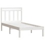 Estructura de cama individual de madera maciza blanco 90x190 cm de , Camas y somieres - Ref: Foro24-3100555, Precio: 93,67 €,...