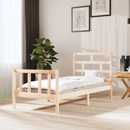 Estructura de cama madera maciza de pino 100x200 cm de , Camas y somieres - Ref: Foro24-3101338, Precio: 114,91 €, Descuento: %
