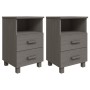 Mesitas noche 2 uds HAMAR pino macizo gris claro 40x35x62 cm de vidaXL, Mesitas de noche - Ref: Foro24-340419, Precio: 120,64...