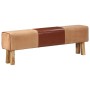 Banco potro gimnasio cuero y madera acacia maciza marrón 160 cm en Bancos de comedor y cocina | Comprar online en Foru.es
