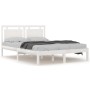 Estructura de cama de madera maciza blanca 140x190 cm de , Camas y somieres - Ref: Foro24-3105516, Precio: 142,20 €, Descuent...