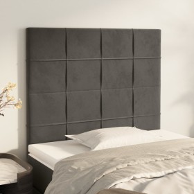Cabeceros 2 unidades de terciopelo gris oscuro 80x5x78/88 cm de , Cabeceros y pies de cama - Ref: Foro24-3116363, Precio: 62,...