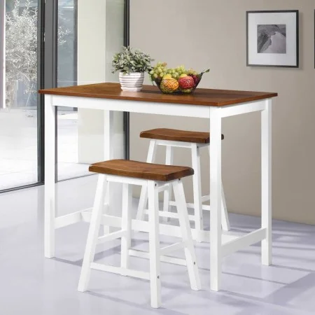 Set de mesa y taburete de bar 3 piezas madera maciza de vidaXL, muebles para cocinas y comedores - Ref: Foro24-245547, Precio...