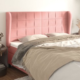 Cabecero con orejas de terciopelo rosa 163x23x118/128 cm de , Cabeceros y pies de cama - Ref: Foro24-3118015, Precio: 119,23 ...