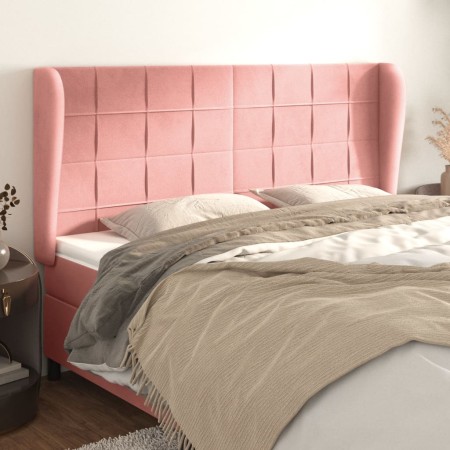 Cabecero con orejas de terciopelo rosa 163x23x118/128 cm de , Cabeceros y pies de cama - Ref: Foro24-3118015, Precio: 119,23 ...