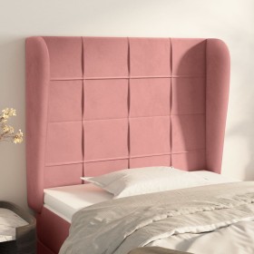 Cabecero con orejas de terciopelo rosa 83x23x118/128 cm de , Cabeceros y pies de cama - Ref: Foro24-3117991, Precio: 73,89 €,...