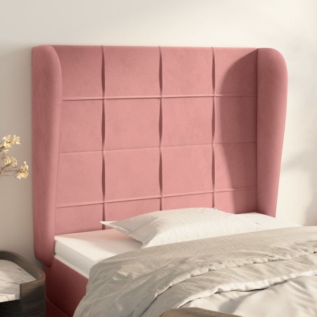 Cabecero con orejas de terciopelo rosa 83x23x118/128 cm de , Cabeceros y pies de cama - Ref: Foro24-3117991, Precio: 73,89 €,...