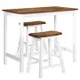 Set de mesa y taburete de bar 3 piezas madera maciza de vidaXL, muebles para cocinas y comedores - Ref: Foro24-245547, Precio...