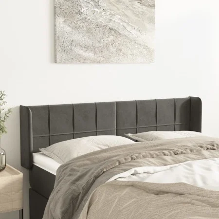 Dark gray velvet headboard 147x16x78/88 cm by , Headboards and footboards - Ref: Foro24-3118817, Price: 66,47 €, Discount: %