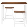 Set de mesa y taburete de bar 3 piezas madera maciza de vidaXL, muebles para cocinas y comedores - Ref: Foro24-245547, Precio...