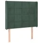Headboard with dark green velvet ears 93x16x118/128 cm by , Headboards and footboards - Ref: Foro24-3119619, Price: 84,81 €, ...