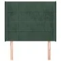 Headboard with dark green velvet ears 93x16x118/128 cm by , Headboards and footboards - Ref: Foro24-3119619, Price: 84,81 €, ...