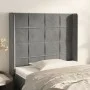Kopfteil mit hellgrauen Samtohren 83x16x118/128 cm von , Kopf- und Fußteile - Ref: Foro24-3119610, Preis: 77,51 €, Rabatt: %