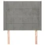 Kopfteil mit hellgrauen Samtohren 83x16x118/128 cm von , Kopf- und Fußteile - Ref: Foro24-3119610, Preis: 77,51 €, Rabatt: %