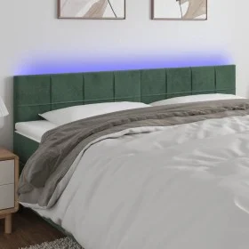 Dark gray velvet headboard with LED 160x5x78/88 cm by , Headboards and footboards - Ref: Foro24-3121669, Price: 62,93 €, Disc...