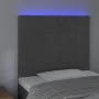 Kopfteil mit LED-Leuchten, dunkelgrauer Samt, 80 x 5 x 118/128 cm von , Kopf- und Fußteile - Ref: Foro24-3122455, Preis: 78,1...