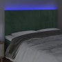 Cabecero con luces LED terciopelo verde oscuro 160x5x118/128 cm de , Cabeceros y pies de cama - Ref: Foro24-3122481, Precio: ...