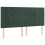 Cabecero con luces LED terciopelo verde oscuro 160x5x118/128 cm de , Cabeceros y pies de cama - Ref: Foro24-3122481, Precio: ...
