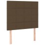 Cabecero con luces LED tela marrón oscuro 100x5x118/128 cm de , Cabeceros y pies de cama - Ref: Foro24-3122417, Precio: 66,74...