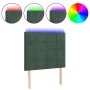 Headboard with LED lights dark green velvet 80x5x118/128 cm by , Headboards and footboards - Ref: Foro24-3122457, Price: 67,6...