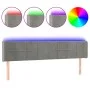 Light gray velvet headboard with LED 163x16x78/88 cm by , Headboards and footboards - Ref: Foro24-3123290, Price: 84,06 €, Di...
