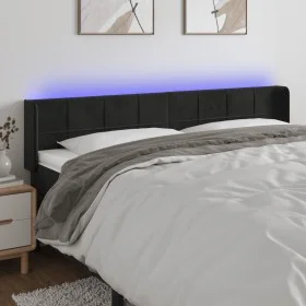 Kopfteil aus schwarzem Samt mit LED 163x16x78/88 cm von , Kopf- und Fußteile - Ref: Foro24-3123292, Preis: 82,34 €, Rabatt: %