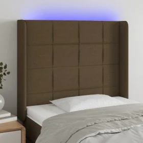 Kopfteil mit LED aus dunkelbraunem Stoff 103x16x118/128 cm von , Kopf- und Fußteile - Ref: Foro24-3124041, Preis: 77,61 €, Ra...