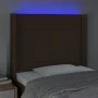 Headboard with LED in dark brown fabric 103x16x118/128 cm by , Headboards and footboards - Ref: Foro24-3124041, Price: 77,61 ...