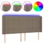 Kopfteil mit LED aus taupegrauem Stoff 203x16x118/128 cm von , Kopf- und Fußteile - Ref: Foro24-3124074, Preis: 130,09 €, Rab...