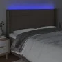 Kopfteil mit LED aus taupegrauem Stoff 203x16x118/128 cm von , Kopf- und Fußteile - Ref: Foro24-3124074, Preis: 130,09 €, Rab...