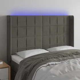 Cabecero con LED de terciopelo gris oscuro 147x16x118/128 cm de , Cabeceros y pies de cama - Ref: Foro24-3124097, Precio: 112...