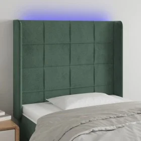 Dark green velvet LED headboard 83x16x118/128 cm by , Headboards and footboards - Ref: Foro24-3124081, Price: 85,61 €, Discou...