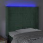 Cabecero con LED de terciopelo verde oscuro 83x16x118/128 cm de , Cabeceros y pies de cama - Ref: Foro24-3124081, Precio: 76,...