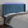 Cabecero con LED de terciopelo azul oscuro 163x16x118/128 cm de , Cabeceros y pies de cama - Ref: Foro24-3124106, Precio: 121...