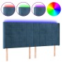 Cabecero con LED de terciopelo azul oscuro 163x16x118/128 cm de , Cabeceros y pies de cama - Ref: Foro24-3124106, Precio: 121...