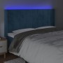 Cabecero con LED de terciopelo azul oscuro 163x16x118/128 cm de , Cabeceros y pies de cama - Ref: Foro24-3124106, Precio: 121...