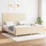 Estructura de cama con cabecero de tela color crema 160x200 cm de , Camas y somieres - Ref: Foro24-3125070, Precio: 215,31 €,...