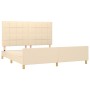 Estructura de cama con cabecero de tela color crema 160x200 cm de , Camas y somieres - Ref: Foro24-3125070, Precio: 215,31 €,...