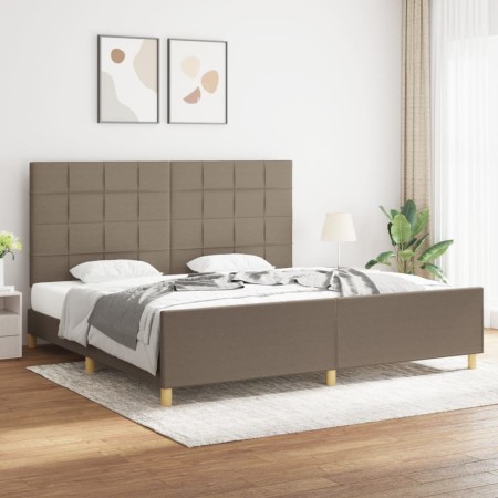 Estructura de cama con cabecero de tela gris taupe 200x200 cm de , Camas y somieres - Ref: Foro24-3125085, Precio: 242,77 €, ...
