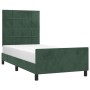 Estructura cama con cabecero terciopelo verde oscuro 90x200 cm de , Camas y somieres - Ref: Foro24-3125736, Precio: 147,47 €,...