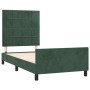 Estructura cama con cabecero terciopelo verde oscuro 90x200 cm de , Camas y somieres - Ref: Foro24-3125736, Precio: 147,47 €,...