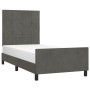 Estructura de cama con cabecero terciopelo gris oscuro 80x200cm de , Camas y somieres - Ref: Foro24-3125722, Precio: 143,95 €...